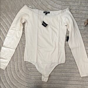 Express Cream Long Sleeve Bodysuit